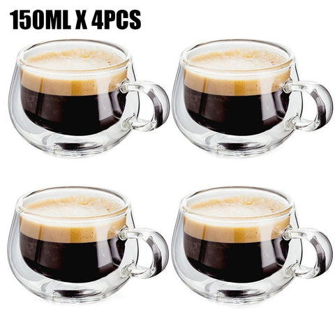 Transparent glass coffee cup milk whiskey tea beer double creative heat resistant cocktail Vodka wine mug Drinkware tumbler cups