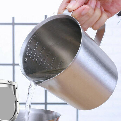 Thickened 304 Stainless Steel Measuring Cup With Scale 2000ML 1000ML 500ML Large Capacity Kitchen Practical Measuring Cup