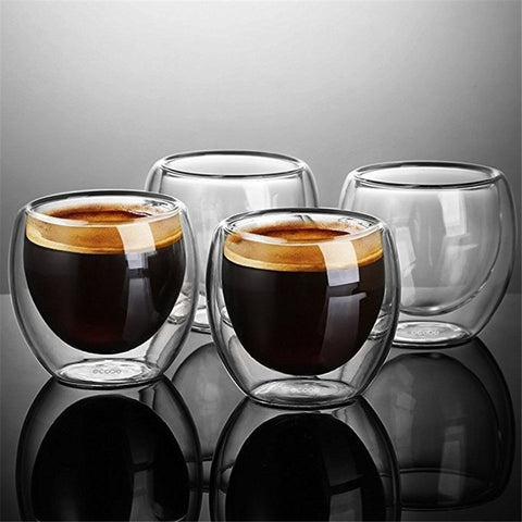 New  Heat Resistant Double Wall Glass Cup Beer Espresso Coffee Set Handmade Milk Juice Mug Tea glasses Whiskey  Cups Drinkware